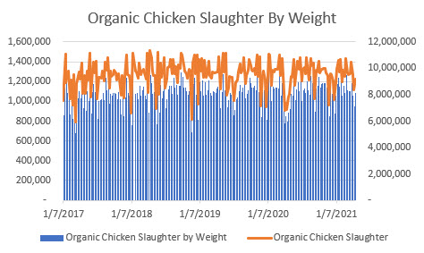 organic chicken slaughter by weight data